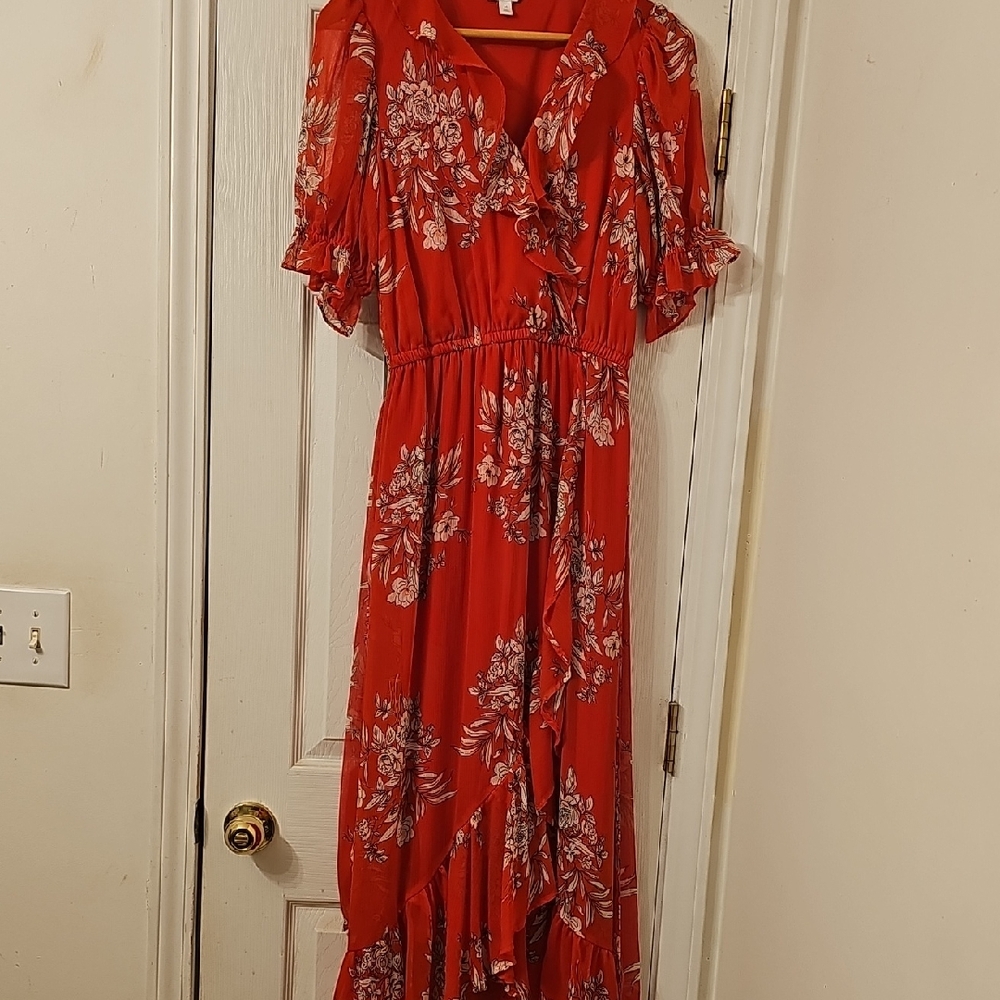LC Lauren Conrad Scarlet Floral Maxi Dress